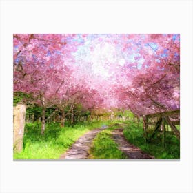 Cherry Blossom Lane Canvas Print