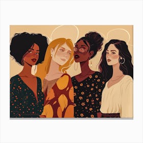 Four Black Women Canvas Print