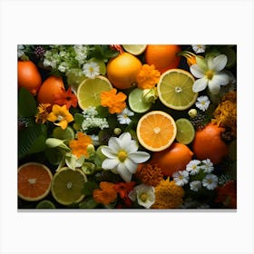 Flowers And Citrus 7 Canvas Print