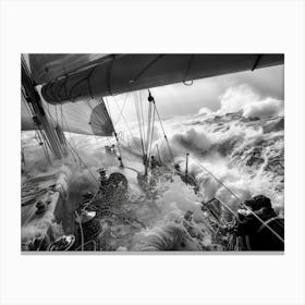 Sailor In Rough Seas Canvas Print