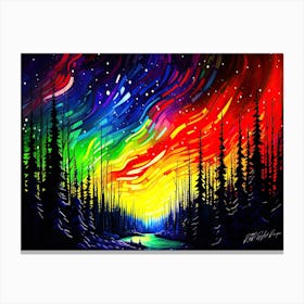 Painted Sky - Rainbow Aurora Borealis Canvas Print