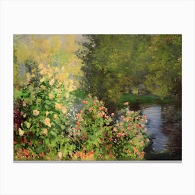 Claude Monet Garden Canvas Print