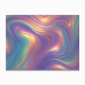 Abstract Image Of Swirling, Iridescent Colors In Shades Of Blue, Teal, Purple, Orange, And Yellow 12 Canvas Print