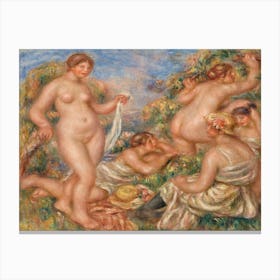 Composition, Five Bathers, Pierre Auguste Renoir Canvas Print