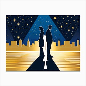 Christmas Night 6 vector art 1 Canvas Print