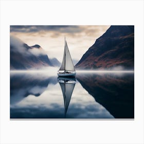 Sailboat On The Lake Canvas Print