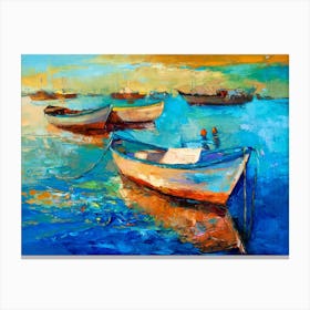 Boats In The Harbor Canvas Print