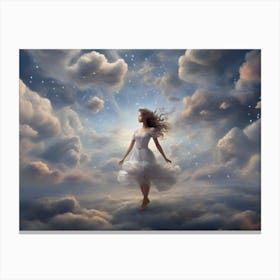 Girl In The Clouds Canvas Print