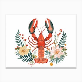 Little Floral Lobster 2 Canvas Print