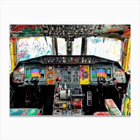 Cockpit Of A Plane Canvas Print