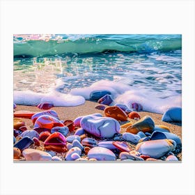 Colorful Rocks On The Beach Canvas Print