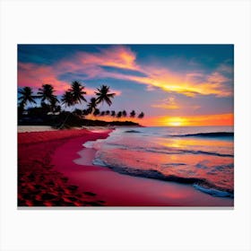 Sunset On The Beach 631 Canvas Print
