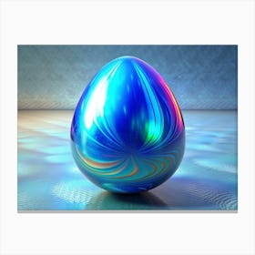 Abstract Blue And Gold Egg Canvas Print