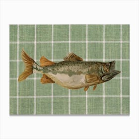 Green Fish Watercolour Illustration Canvas Print