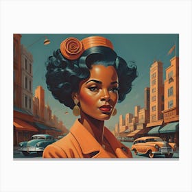 Black Woman In The City Canvas Print