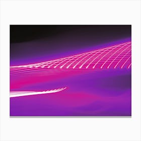 Neon Pink Twisting Abstract Light Trail Pattern Canvas Print