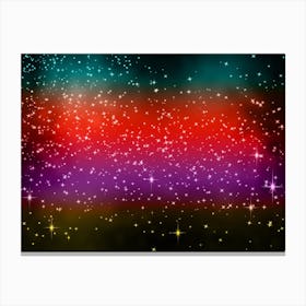 Yellow, Violet, Red, Teal Shining Star Background Canvas Print