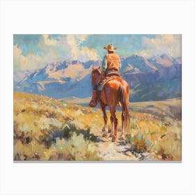 Cowboy In Nevada 2 Canvas Print