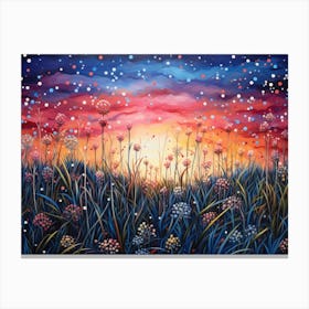 Sunset In The Meadow 6 Canvas Print