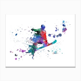 Snowboarder Watercolor Canvas Print