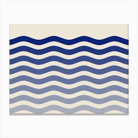 Blue Wavy Waves Canvas Print