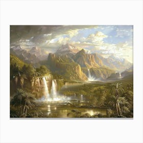 Waterfalls In The Jungle 1 Canvas Print