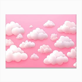 Pink Clouds On A Pink Background Canvas Print