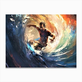 Surf At High Octane - Surfer On A Wave Canvas Print