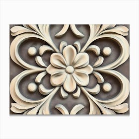 Seamless Relief Sculpture Designation Retro Pattern Geometry Cross Frame Line 1 Canvas Print