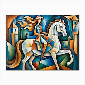 Lady On Horseback 4 Canvas Print