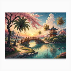 Asian Bridge  Canvas Print