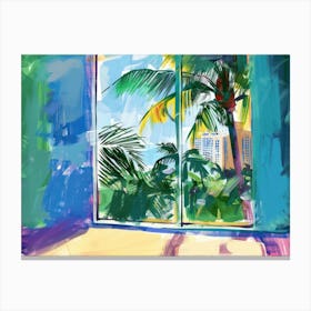 Miami From The Window View Painting 3 Canvas Print