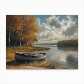 Boat On The River Canvas Print
