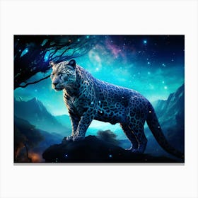 Leopard In The Night Sky 1 Canvas Print