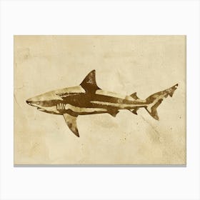 Lemon Shark Silhouette 4 Canvas Print