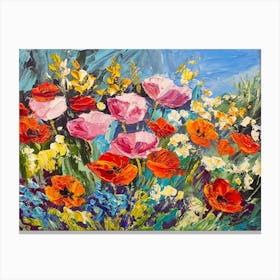 Poppies In The Garden Canvas Print