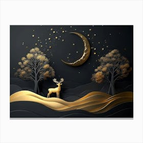 Deer In The Forest 6 Canvas Print