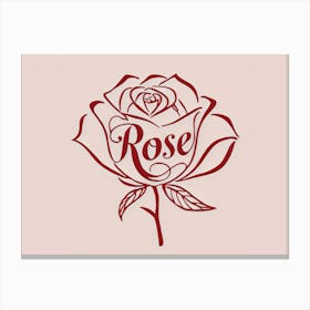 Rose. One line art Rose Canvas Print