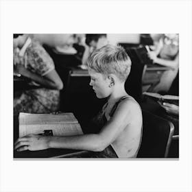 Child Studying In School, Southeast Missouri Farms By Russell Lee 1 Canvas Print