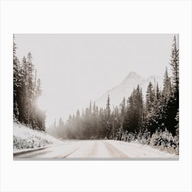 Snow Covered Roadway Canvas Print