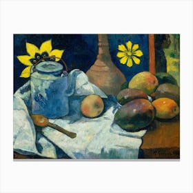 Still Life With Teapot And Fruit, Paul Gauguin Canvas Print