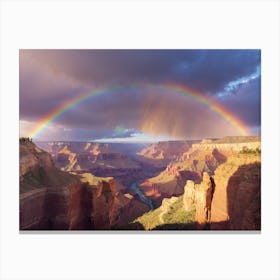 Rainbow Over The Canyon Canvas Print