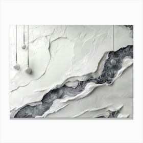 3d Art Gray White Marble Texture Canvas Print