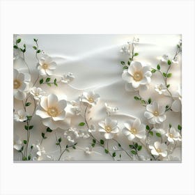 White Flowers On A White Background 2 Canvas Print