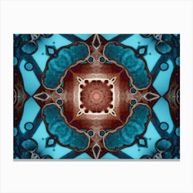 Watercolor Abstraction Blue Flower Canvas Print