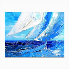 Sailboats In The Ocean 3 Canvas Print