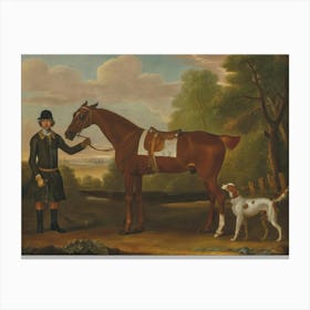 Vintage Painting Gentleman And His Horse Canvas Print