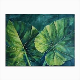 Two Green Leaves Canvas Print