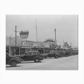 Main Street Of Crane, Texas By Russell Lee Canvas Print