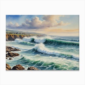 Ocean Crashing Waves Canvas Print